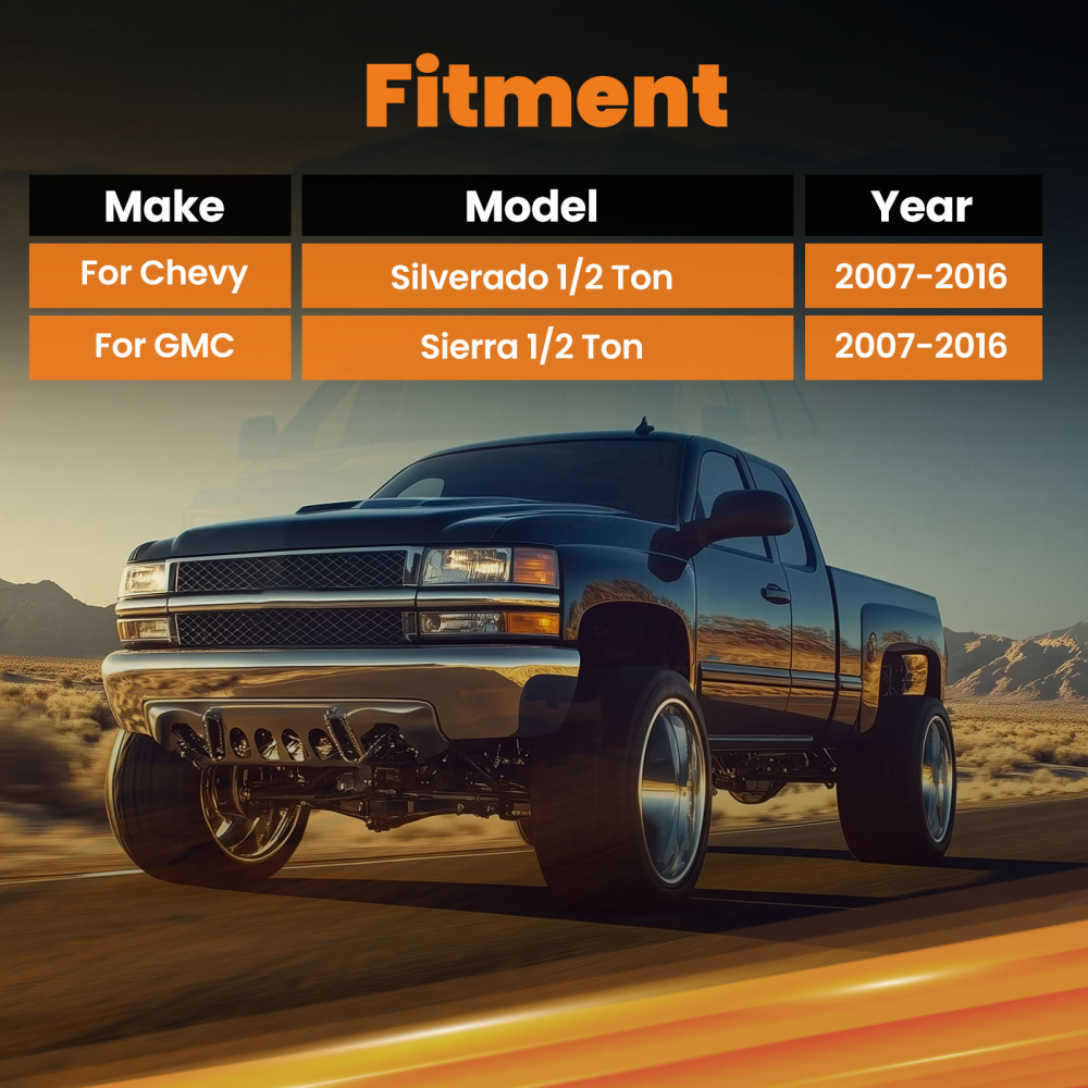 Compatible for Chevy Silverado 1500 LS Crew Cab Rear 2-3 inch Lowering Drop Shackles Kit 