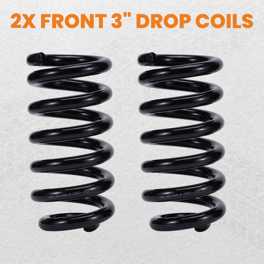 3 Front Lowering Coil Springs Drop Kit compatible for Chevy C10 compatible for GMC C15 1963-1987
