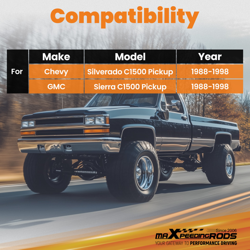 Compatible for Chevrolet Chevy compatible for GMC C1500 88 - 1998 6 Inch Rear Axle Flip Kit new