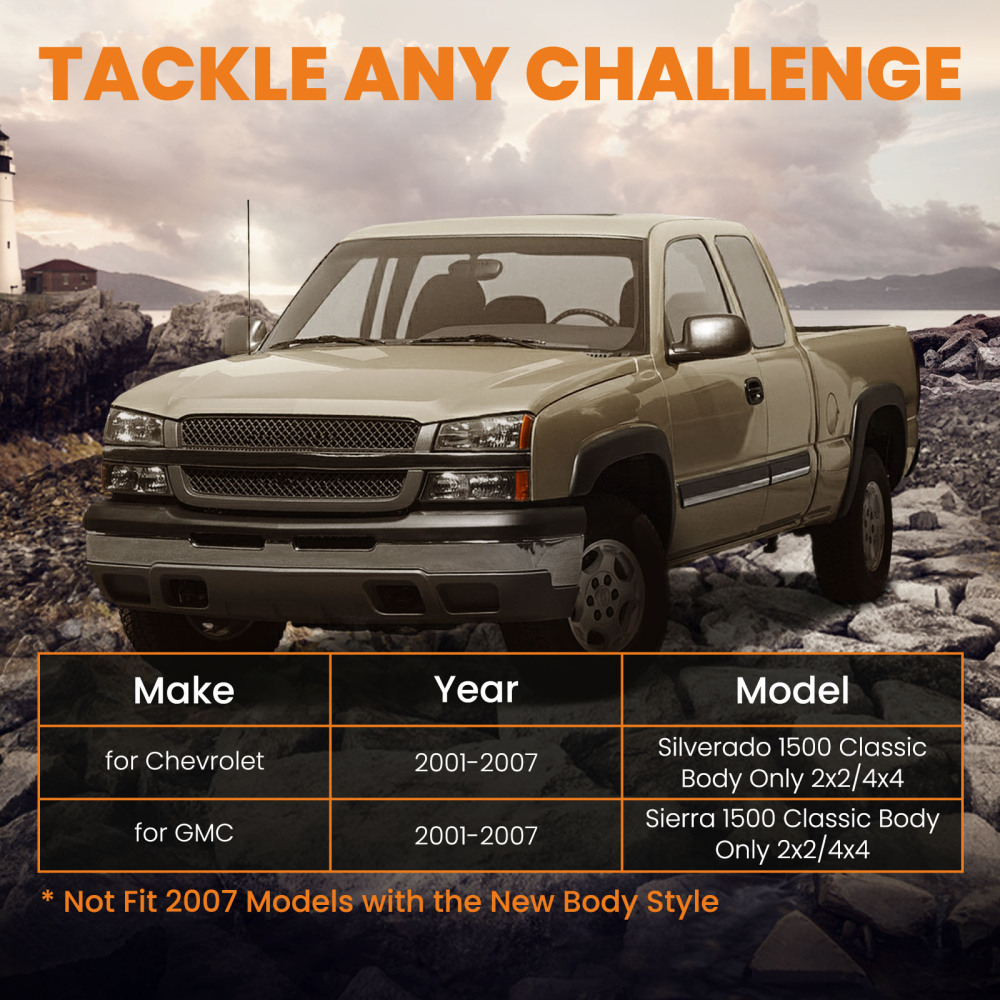 C-NOTCH Bolt Kit Rear compatible for GMC Sierra 1500 Classic NBS Body 2x2 / 4x4 2001-2007
