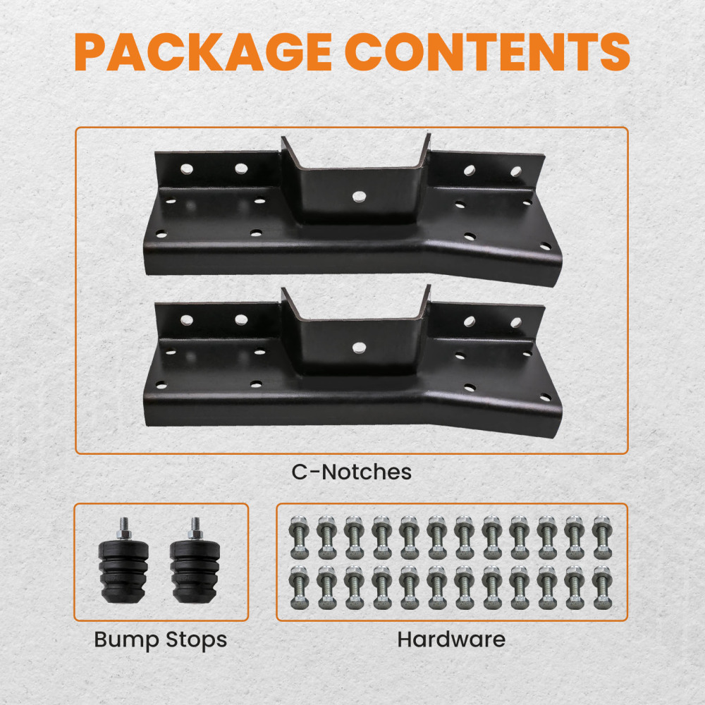 C-NOTCH Bolt Kit Rear compatible for GMC Sierra 1500 Classic NBS Body 2x2 / 4x4 2001-2007