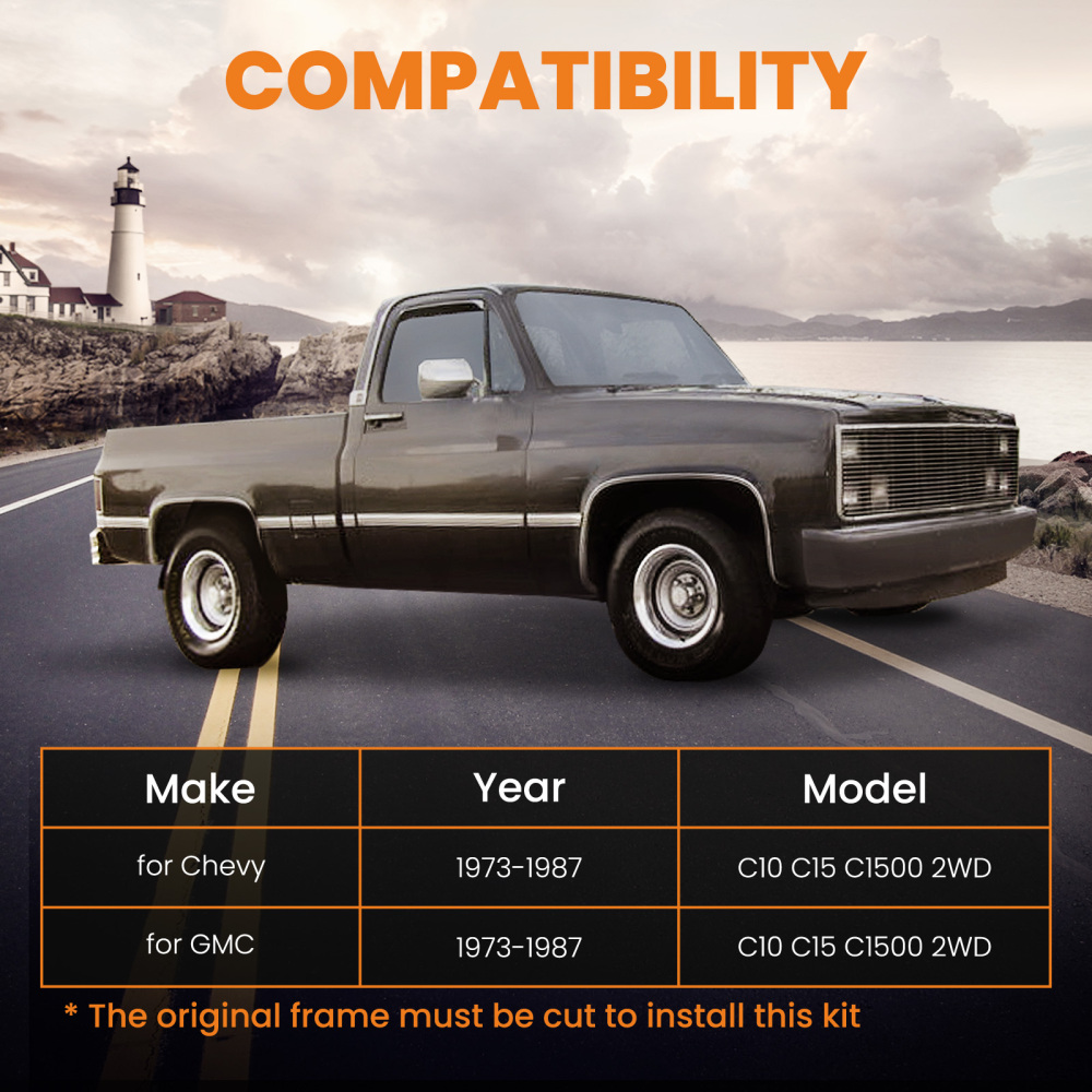 C-Notch for Lowering Drop Kit compatible for Chevrolet C10 C15 C1500  73-87