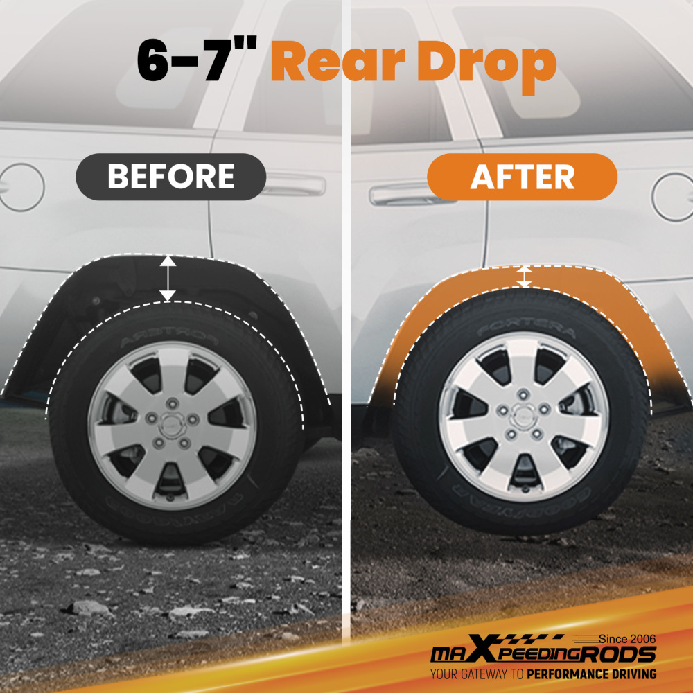 6-7 Rear Axle Lowering Drop Flip Kit compatible for Chevy Silverado GMC Sierra 1500 07-18