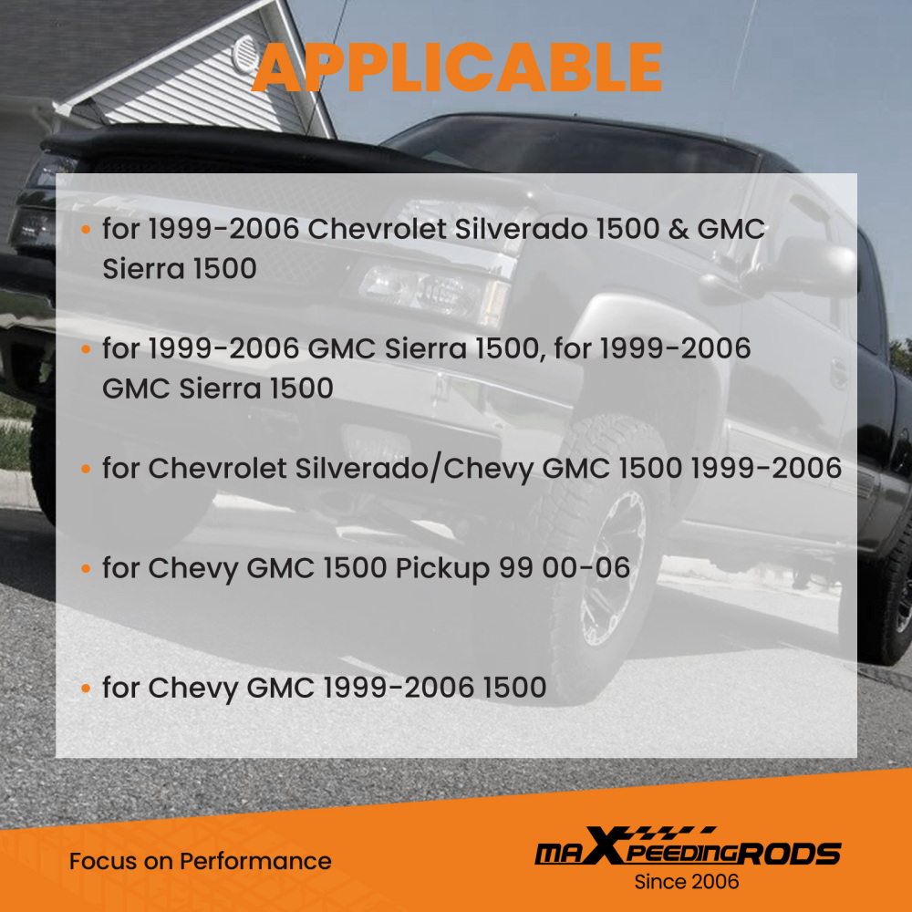 2Pcs Rear Axle Flip Kit+C-Notch Brackets compatible for Chevrolet GMC 1500 Pickup 99-06