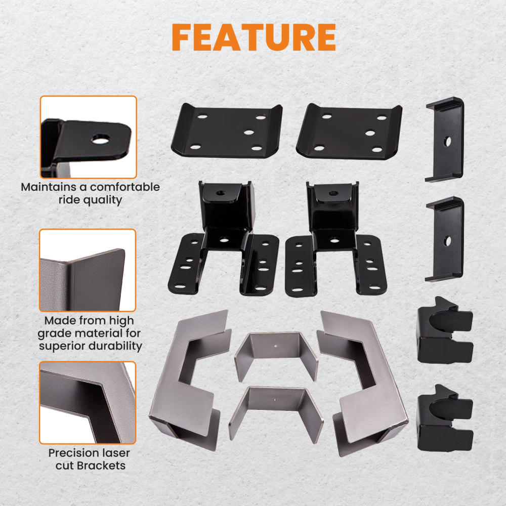 6 Under Bed C-Notch + Drop Axle Flip Lowering Kit compatible for GMC Sierra 1500 2007-2018