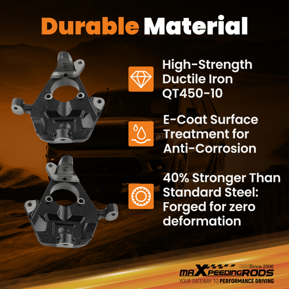 2/4 Drop Kit compatible for Chevy Silverado 1500 2WD 99-06 SpindlesShacklesHangers