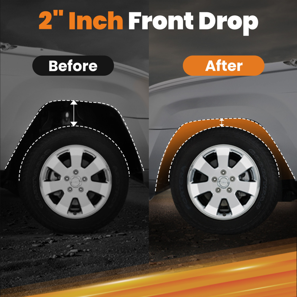 2/4 Drop Kit For Chevy Silverado 1500 2WD 99-06 SpindlesShacklesHangers