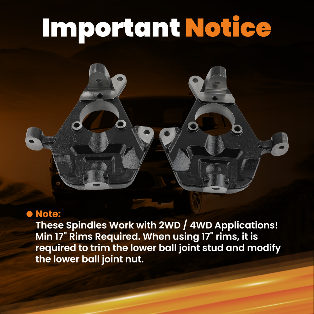 2/4 Drop Kit For Chevy Silverado 1500 2WD 99-06 SpindlesShacklesHangers