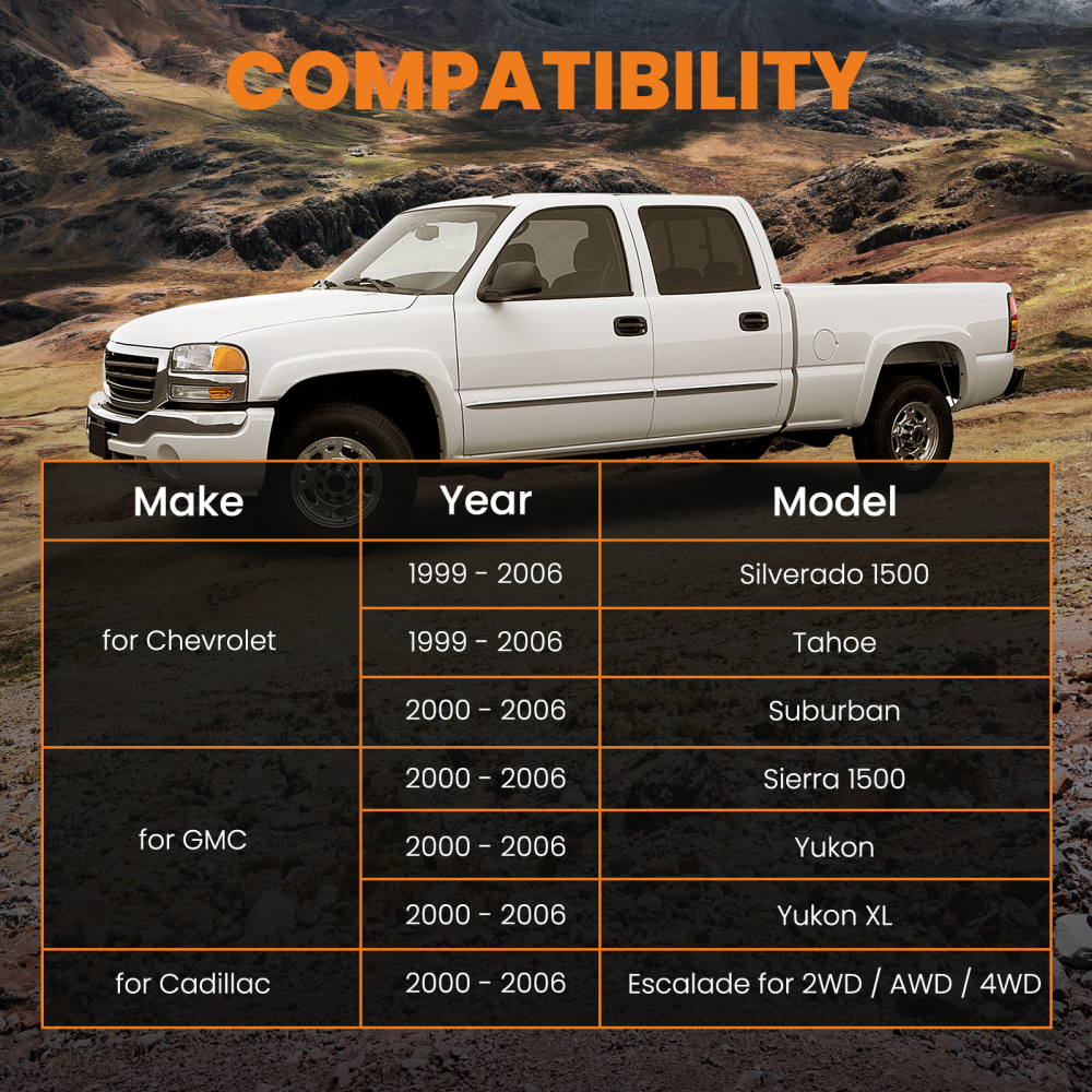 2/4 Drop Kit For Chevy Silverado 1500 2WD 99-06 SpindlesShacklesHangers