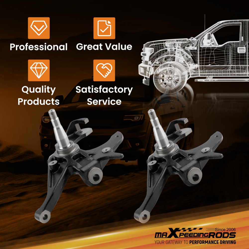 2 Front Drop Spindles compatible for Chevrolet S10 compatible for GMC S15 Sonoma Jimmy 1982-2004