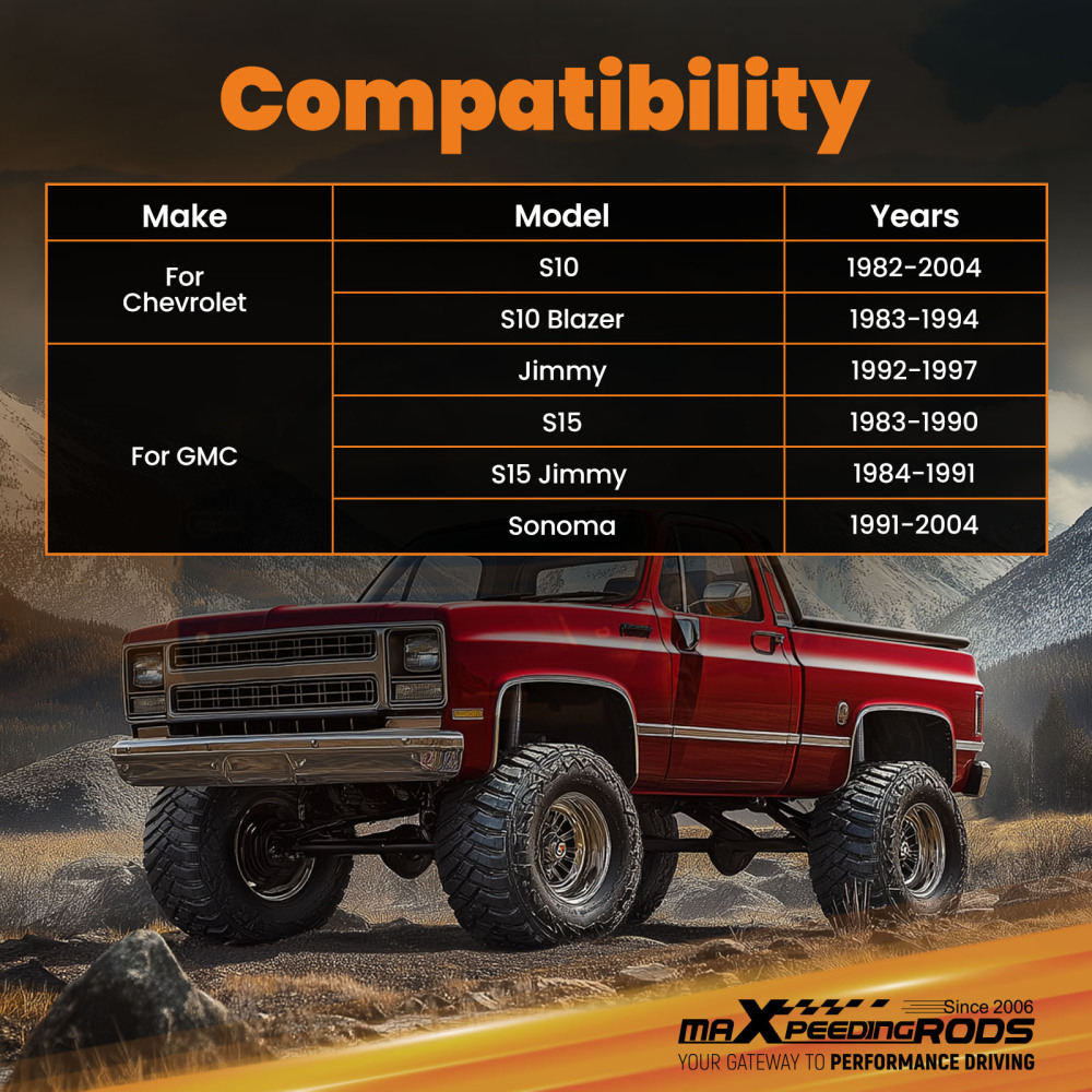 2 Front Drop Spindles compatible for Chevrolet S10 compatible for GMC S15 Sonoma Jimmy 1982-2004