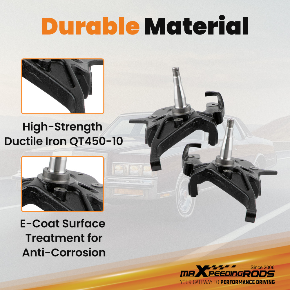 2 Front Drop Spindles compatible for Chevrolet S10 compatible for GMC S15 Sonoma Jimmy 1982-2004