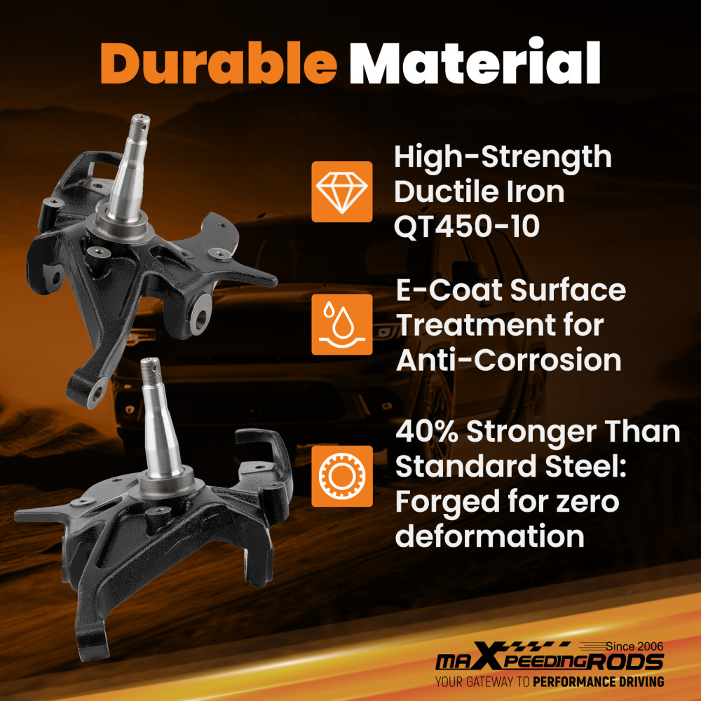 2 Front Drop Spindles compatible for Chevrolet S10 compatible for GMC S15 Sonoma Jimmy 1982-2004