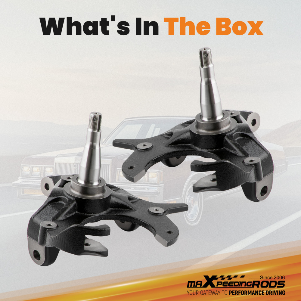 2 Front Drop Spindles compatible for Chevrolet S10 compatible for GMC S15 Sonoma Jimmy 1982-2004