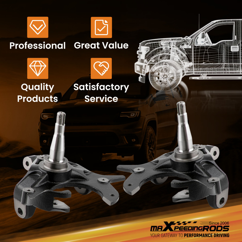2 Front Drop Spindles compatible for Chevrolet S10 compatible for GMC S15 Sonoma Jimmy 1982-2004