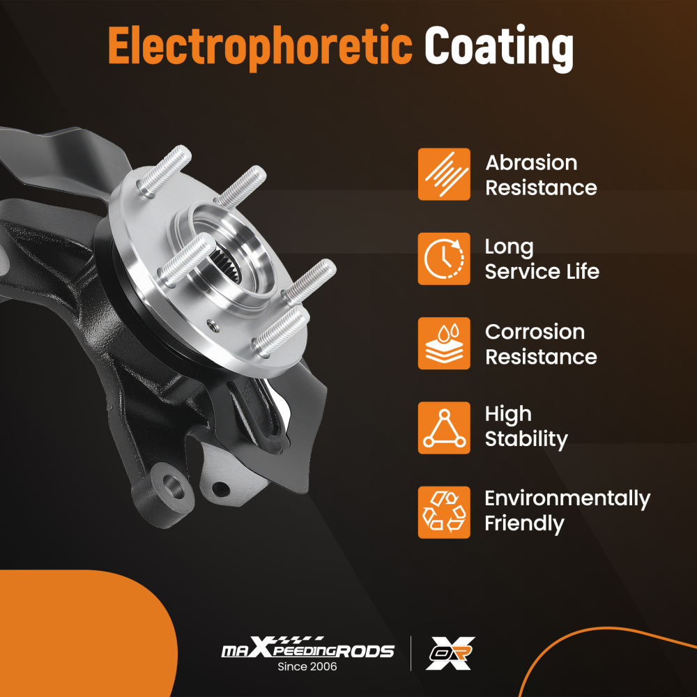 Front Left Steering Knuckle Hub Bearing Assembly compatible for Mazda CX-9 CX-7 2007-2015