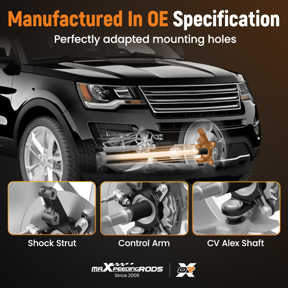 Front Left Steering Knuckle Hub Bearing Assembly compatible for Mazda CX-9 CX-7 2007-2015