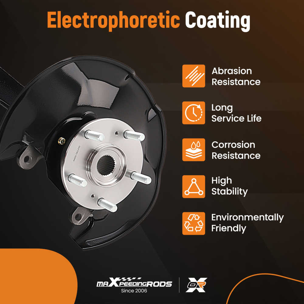 2x Front Wheel Bearing Hub Knuckle Assembly compatible for Honda Accord 2.4L 3.5L 2008-12