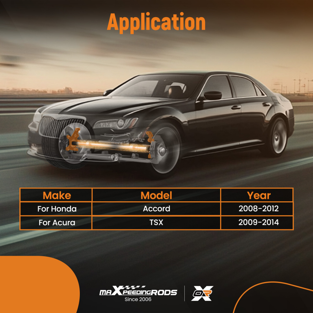 2x Front Wheel Bearing Hub Knuckle Assembly compatible for Honda Accord 2.4L 3.5L 2008-12