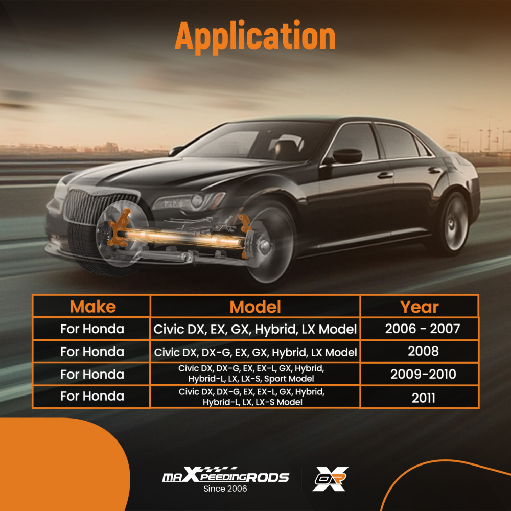 Wheel Bearing and Hub Assembly compatible for Honda Civic DX EX GX Hybrid LX 698-450 06-07