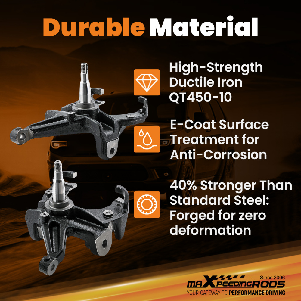 3 Drop Lowering Spindles Kit W/ 1 Thick Rotor compatible for Chevy C10 compatible for GMC C15 1973-1987