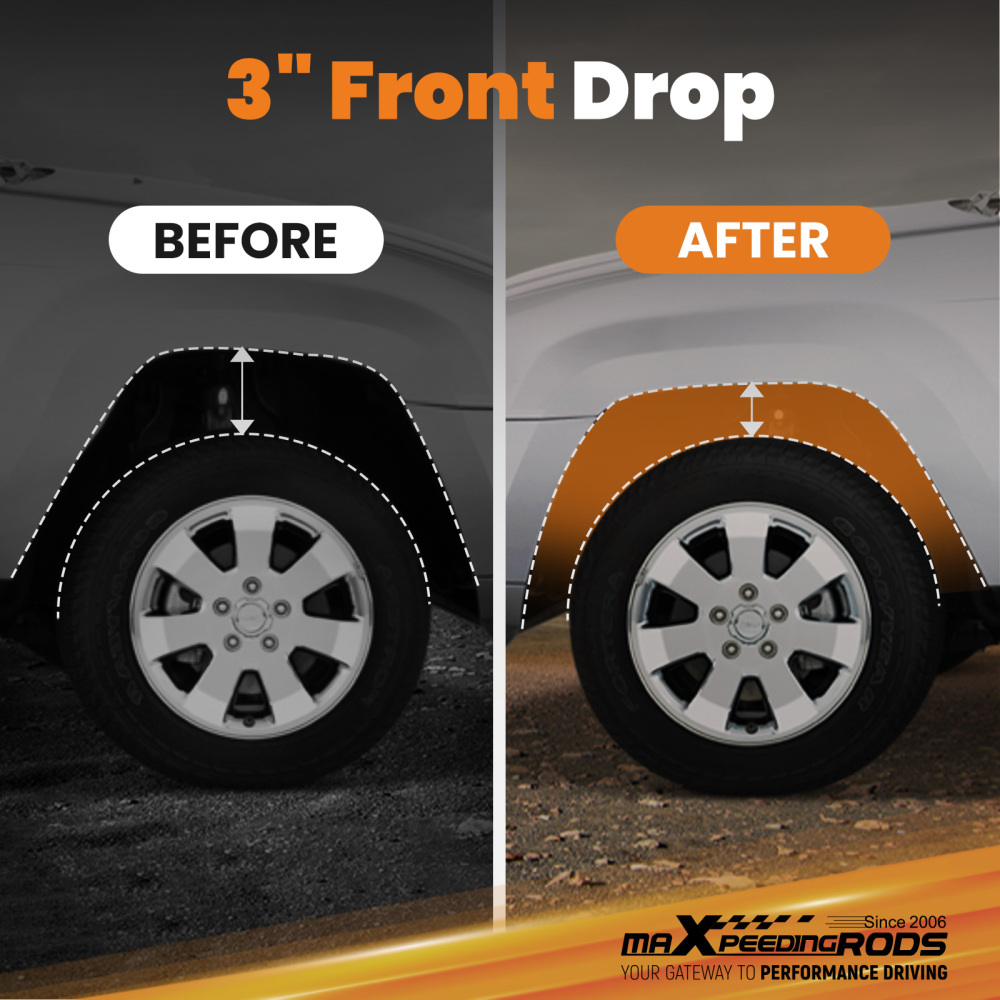 3 Drop Lowering Spindles Kit W/ 1 Thick Rotor compatible for Chevy C10 compatible for GMC C15 1973-1987