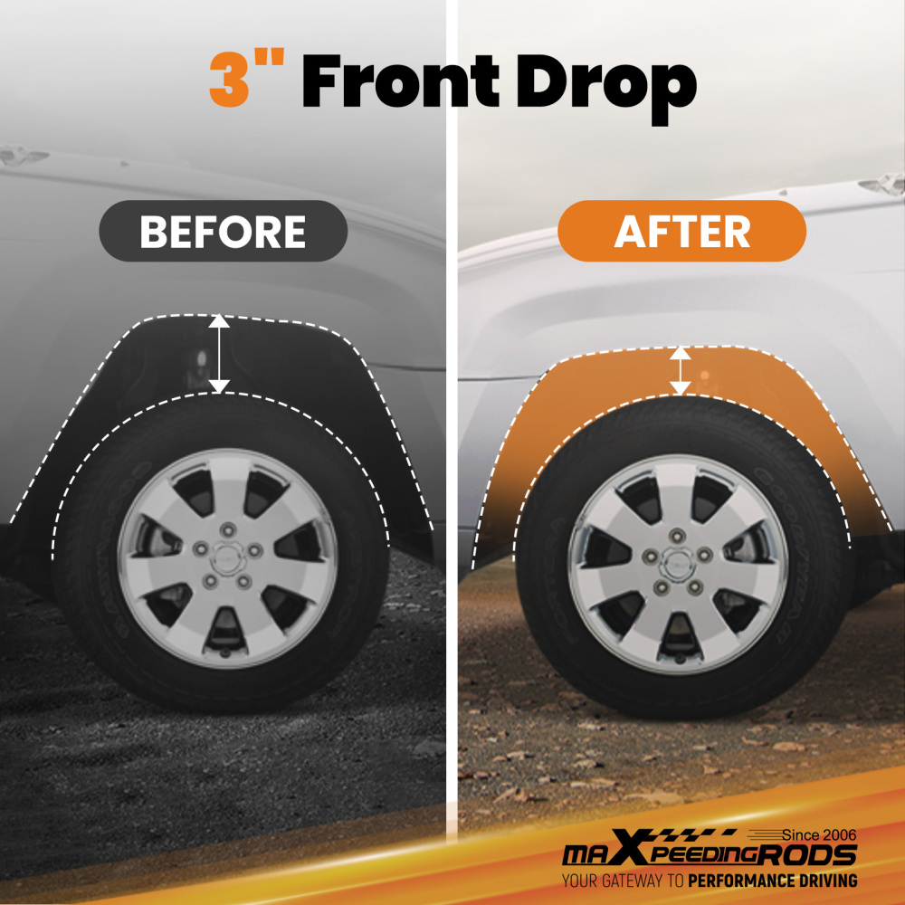 3 Drop Lowering Spindles Kit W/ 1 Thick Rotor compatible for Chevy C10 compatible for GMC C15 1973-1987