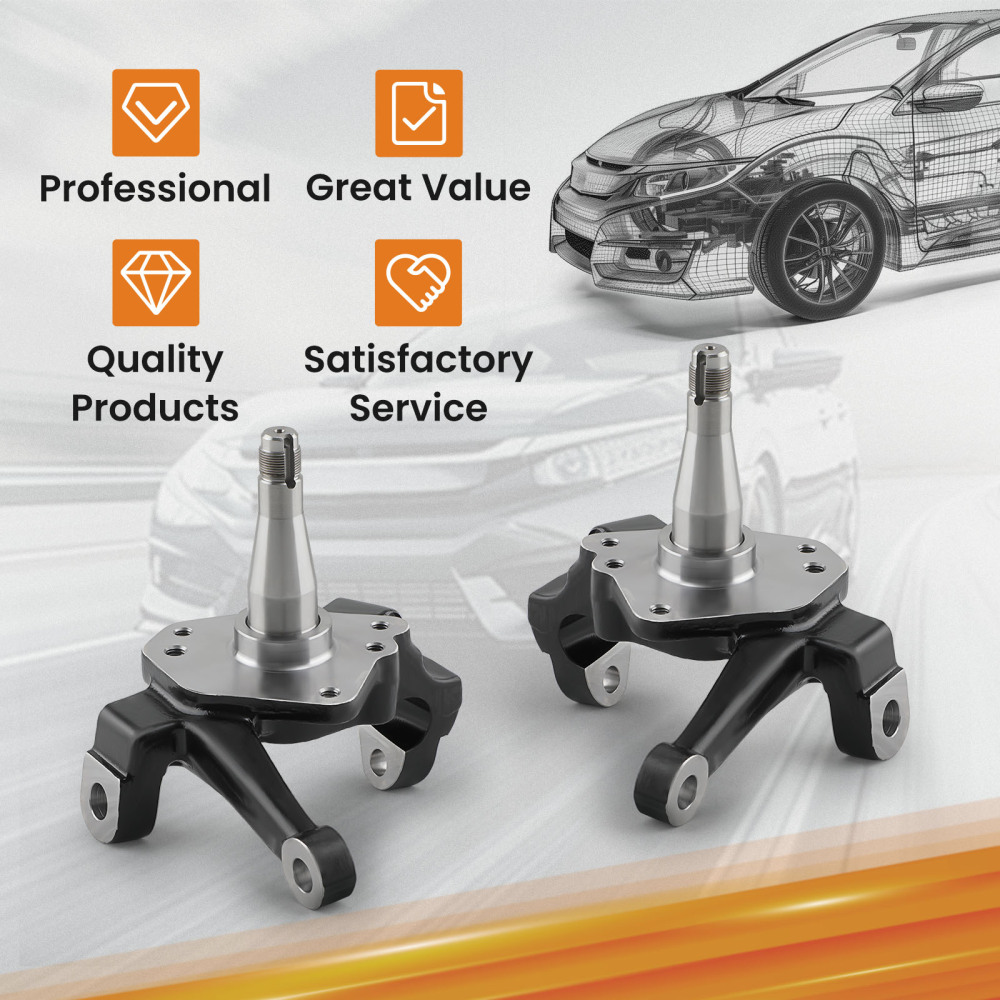 Front 2 Drop Spindles Pair compatible for Ford Mustang II Pinto 1974-1978