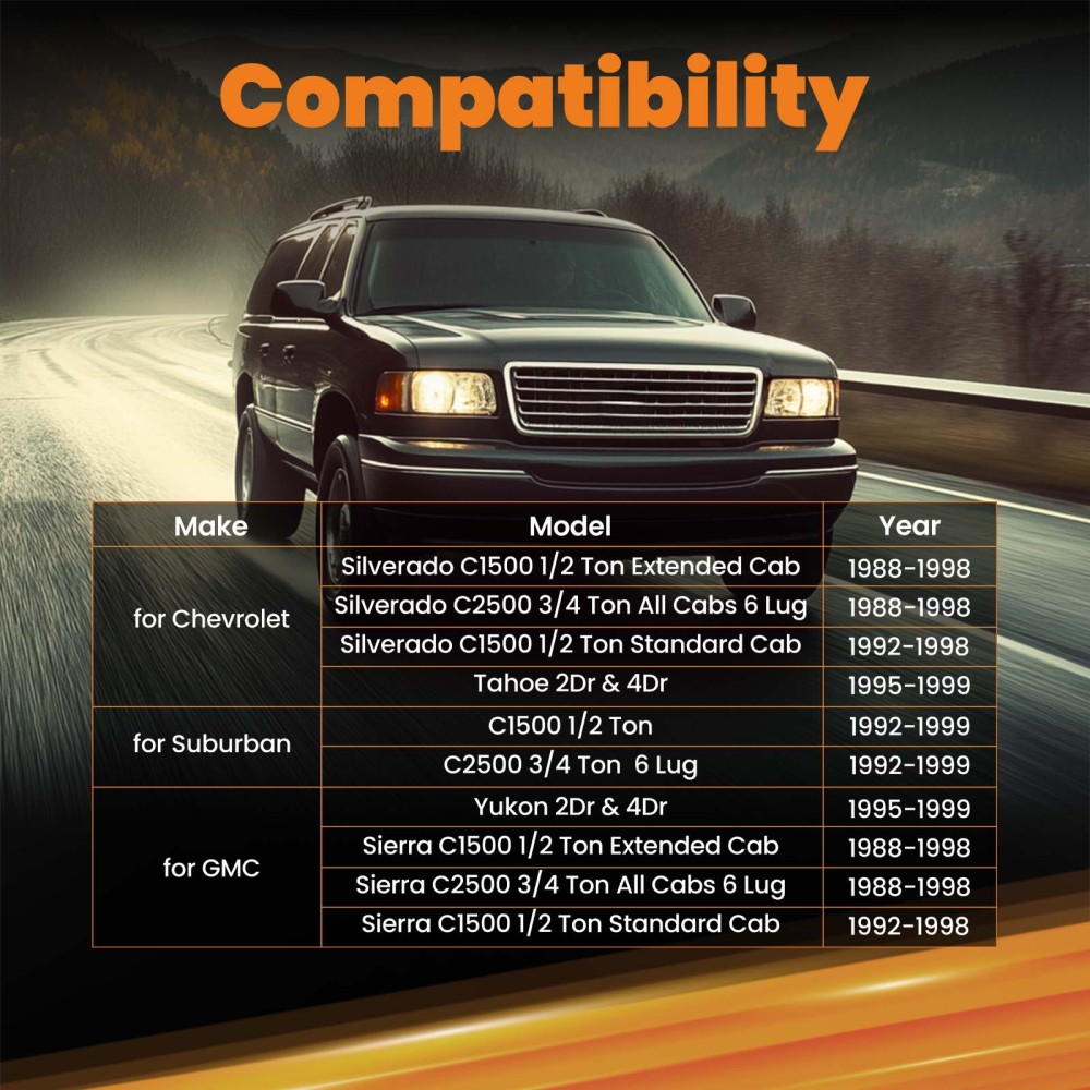Kit dabaissement de broche à 2 gouttes compatible pour Chevy Silverado compatible pour GMC Compatible pour Sierra 1500 2WD 1988-1998