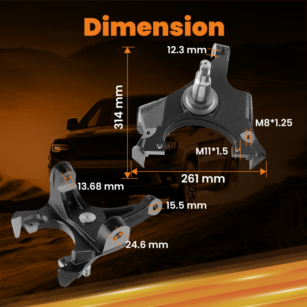 Kit dabaissement de broche à 2 gouttes compatible pour Chevy Silverado compatible pour GMC Compatible pour Sierra 1500 2WD 1988-1998