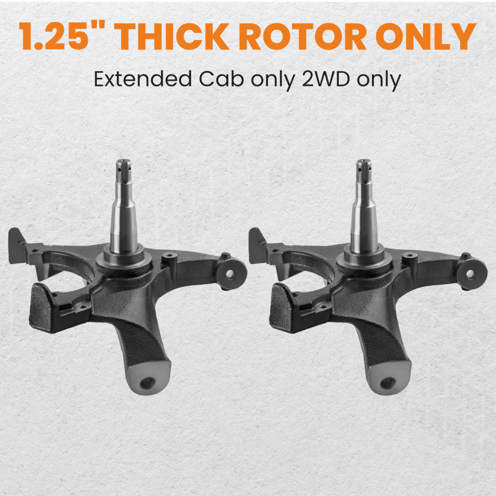 2 inch Drop Spindle Lowering Kit compatible for Chevy C1500 C2500 2WD 88-98 1.25 Rotors