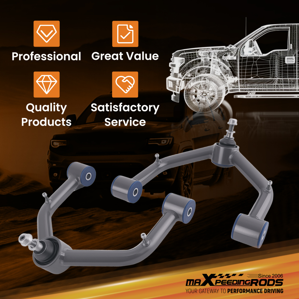 2-4 Lift Upper Control Arms + Track Bar for 2000-2006 compatible for GMC Yukon Chevy Tahoe 4WD
