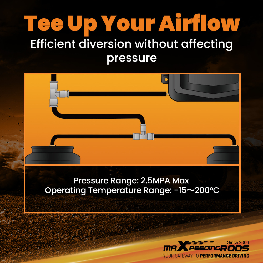 Air Line Fittings Union Tee 1/4 T-Fitting Pneumatic Air Suspension Fittings