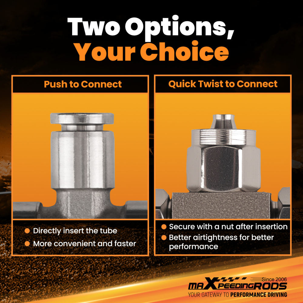 Air Line Fittings Union Tee 1/4 T-Fitting Pneumatic Air Suspension Fittings