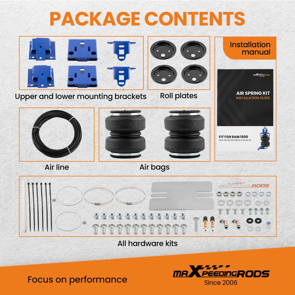 Air Spring Kit w/ Wireless Air Controller Kit compatible for Dodge Ram 4X4 2019-2025