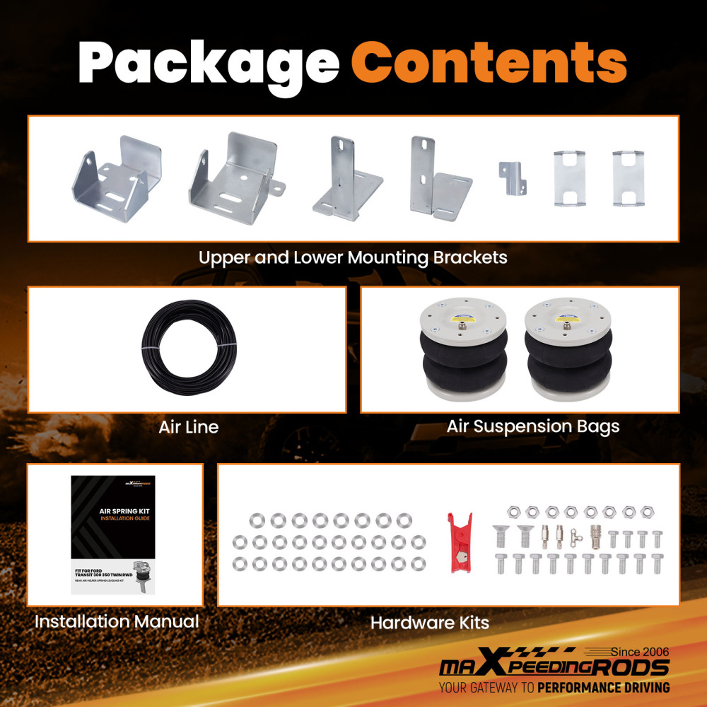 Sospensione pneumatica posteriore Air Suspension Kit compatibile per Ford Transit 2001-