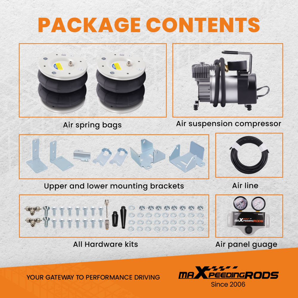 Kit Sospensioni Pneumatiche Doppio manometri Compressore compatibile per Ford Transit 2001-