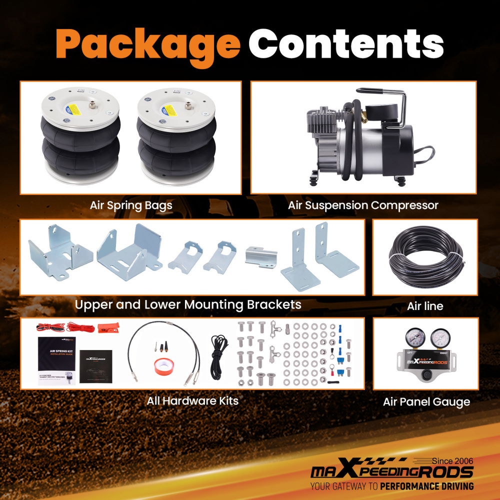 Kit Sospensioni Pneumatiche Doppio manometri Compressore compatibile per Ford Transit 2001-