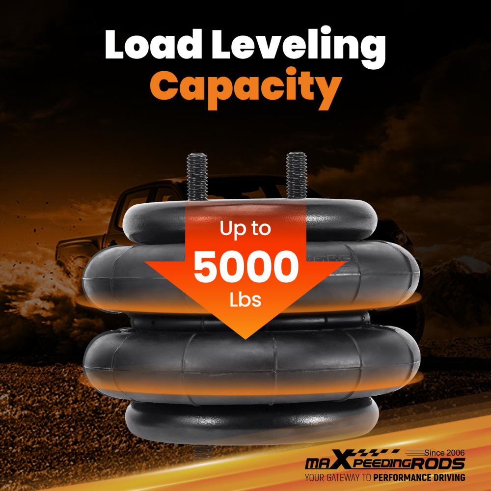 Wireless Air Shock Compressor Kit + Air Springs compatible for Ford E33 Motorhome 1992-1996