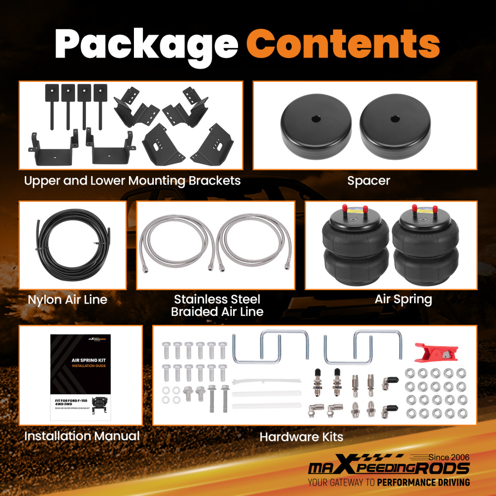 Rear Air Springs 5000lbs Bags Kit compatible for Ford F150 2WD4WD 2015-2022