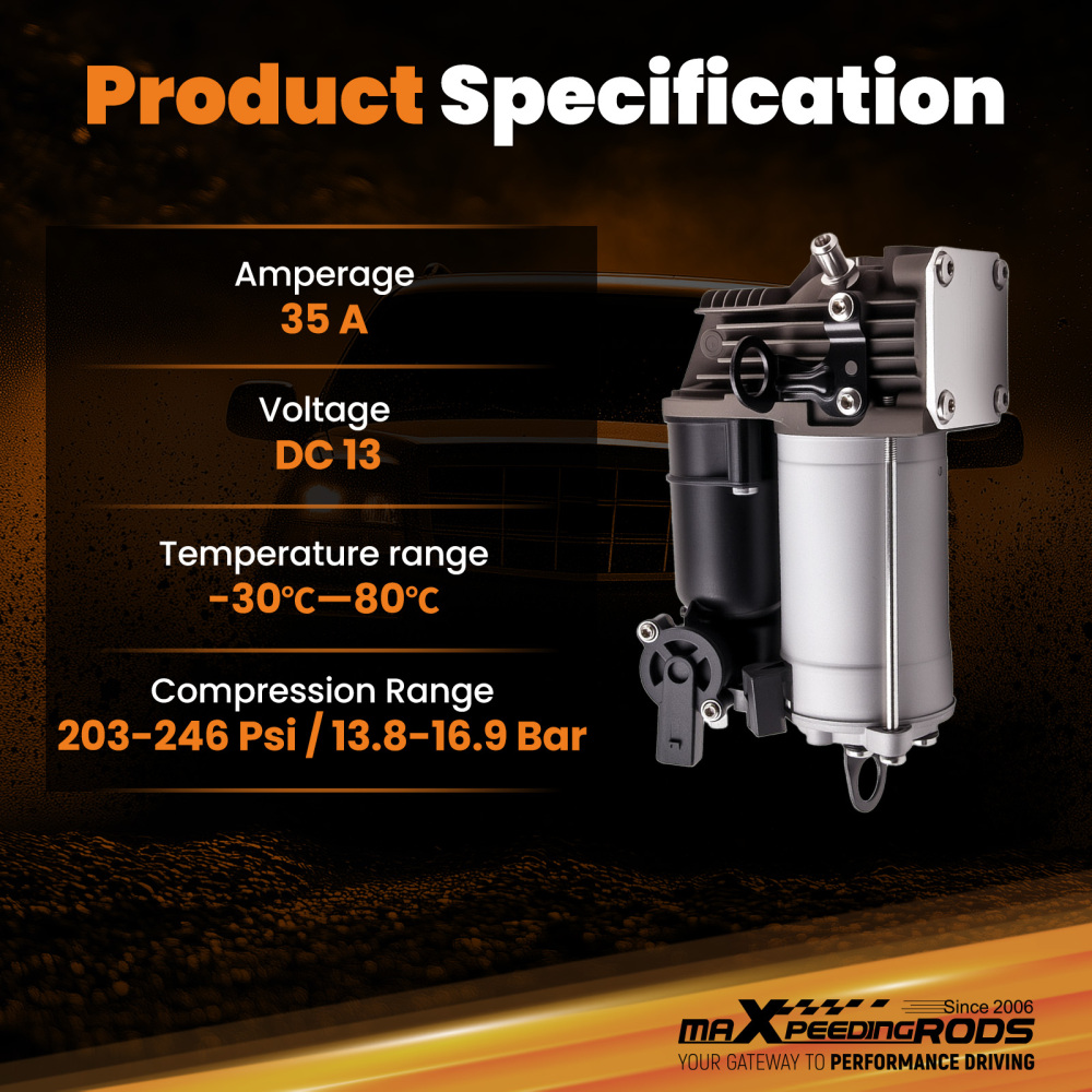 Air suspension compressor compatible for mercedes ml350 w164 gl320 x164 1643201204 air pump