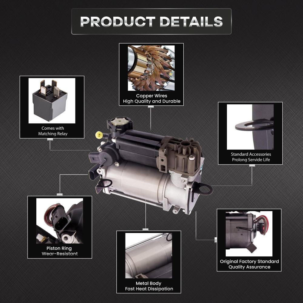 Compatible for Mercedes S Class W220 E Class W211 S211 C219 Air Suspension Compressor Pump