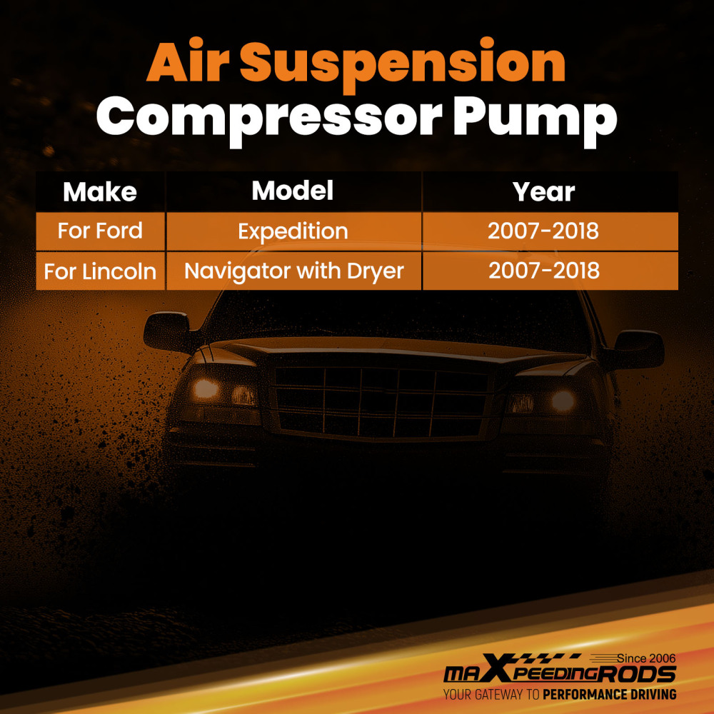 Air Suspension Compressor w/ Dryer compatible for Ford Expedition compatible for Lincoln Navigator 07-18