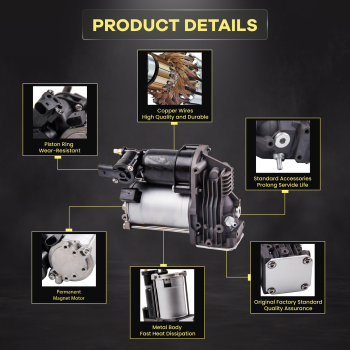 Compatible for BMW X5 (E70) 2007-2013 OEM Quality Air Suspension Air Compressor Pump