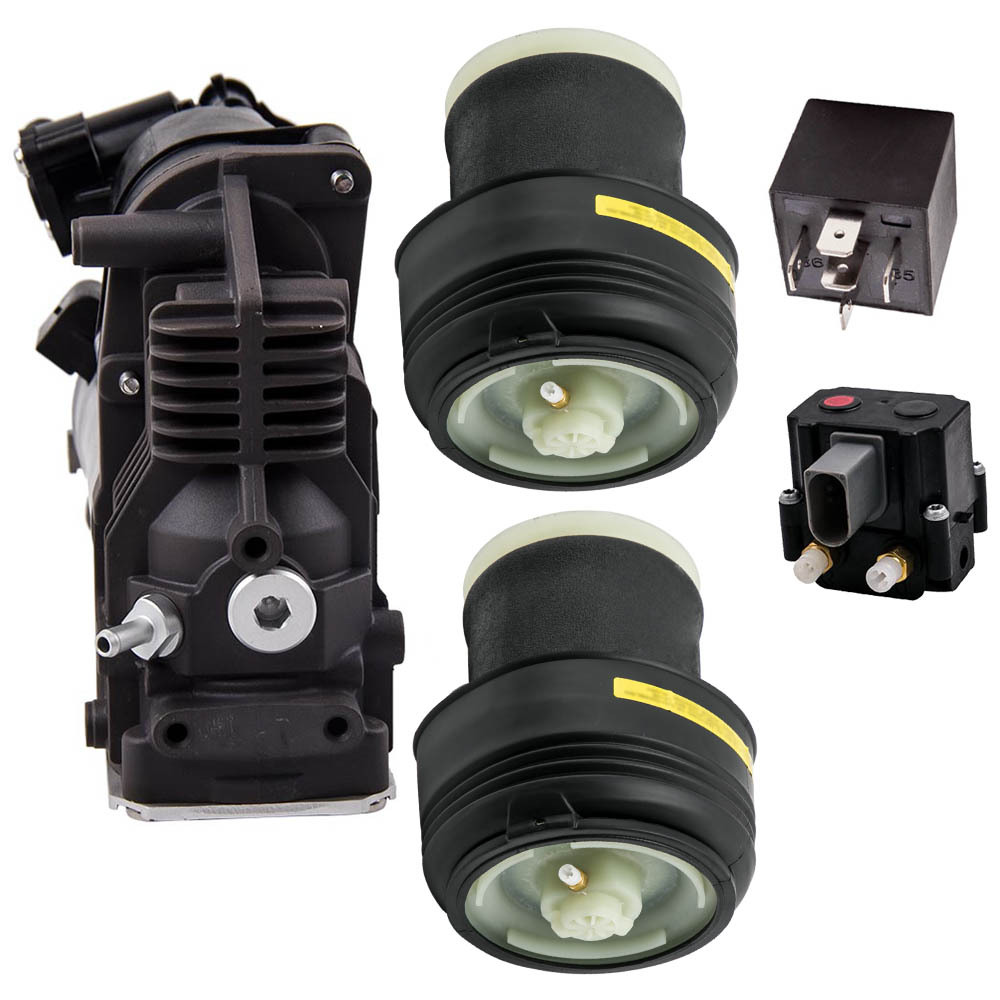 Air Compressor Pump W/ RELAYAIR Suspension Bags compatible for BMW X5 E70 X6 37206799419