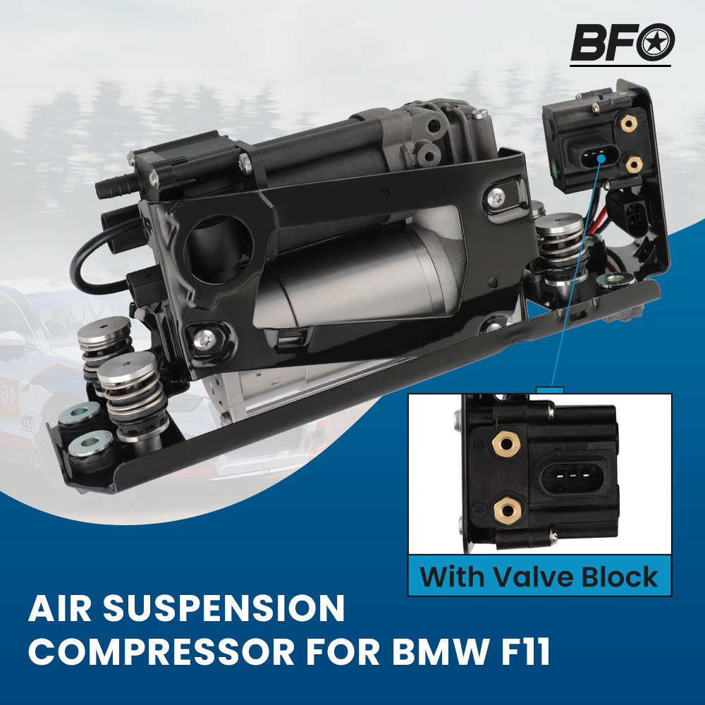 Compresseur de suspension pneumatique + support + bloc de valve compatible pour BMW F07 520d