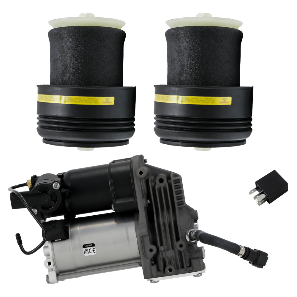 Rear Air Suspension Compressor Pump + Bellows compatible for BMW X5 X6 E70 E72 2007-2013