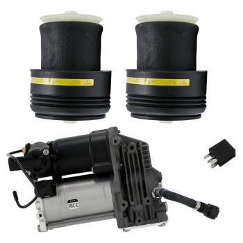 Rear Air Suspension Compressor Pump + Bellows compatible for BMW X5 X6 E70 E72 2007-2013