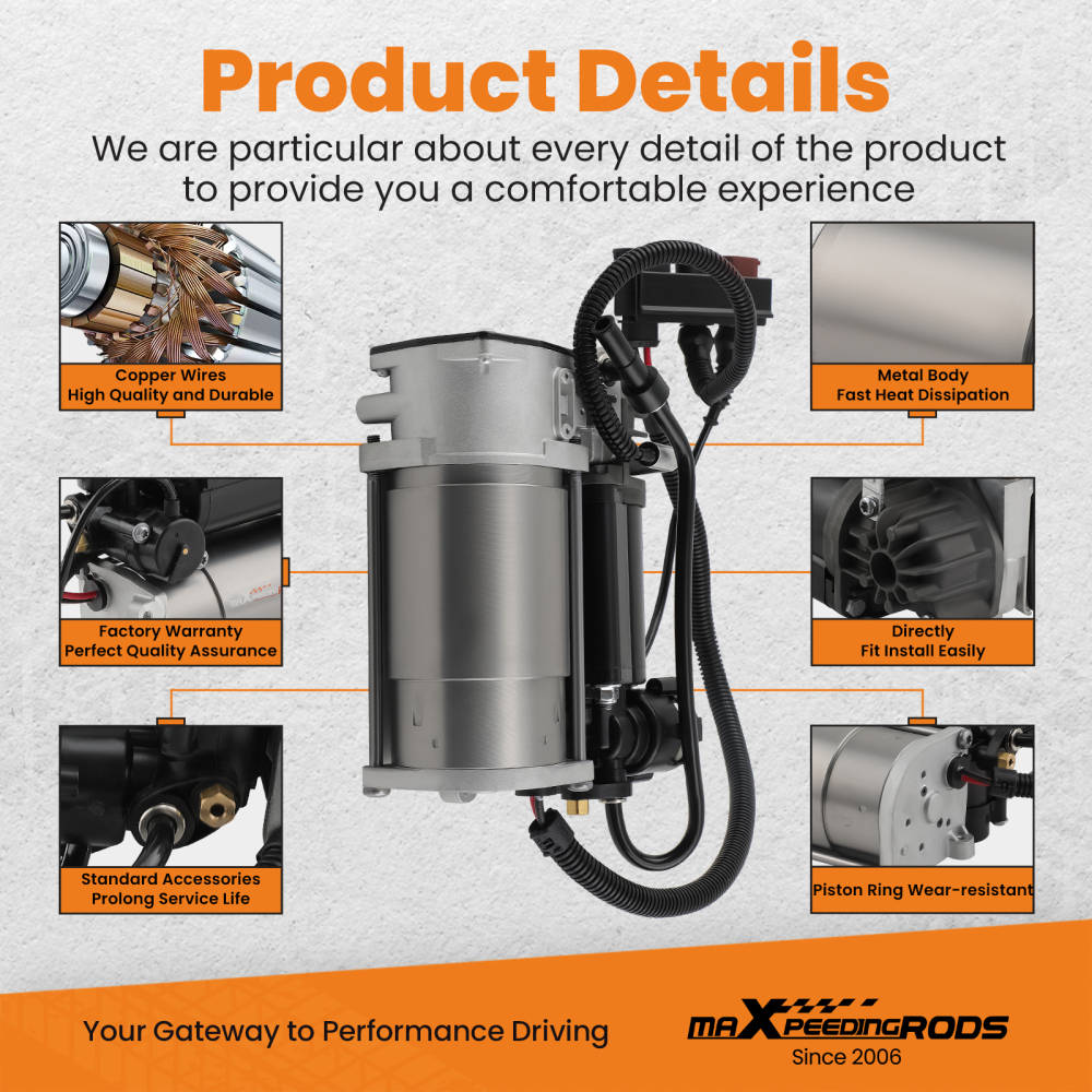 Air Suspension Compressor compatible for VW Phaeton compatible for Bentley GT 2003 3D0616005H