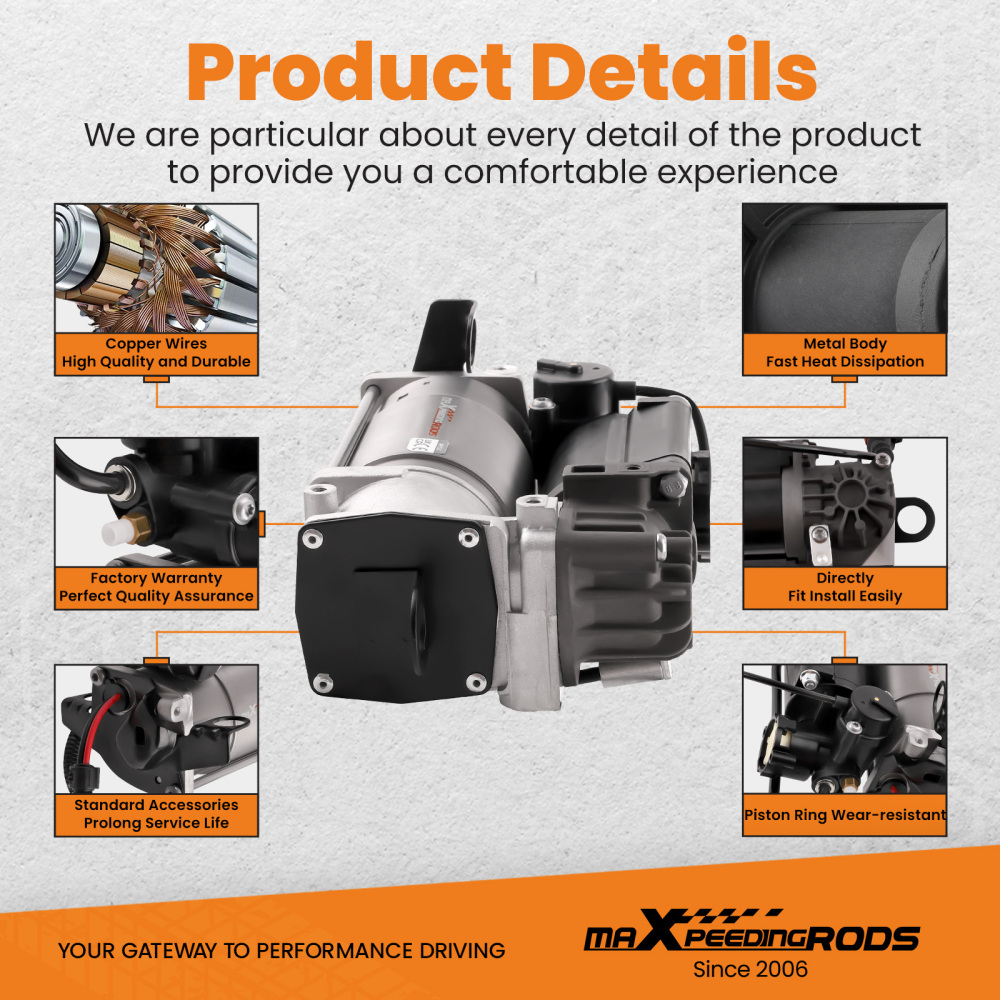 Compresor de Aire Suspensión Neumática+Relé 4E0616007E compatible para Audi A8 D3 4E 02-10